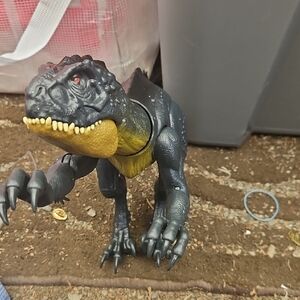 Jurassic Park Black and Yellow Dinosaur Toy for Reptile Pets